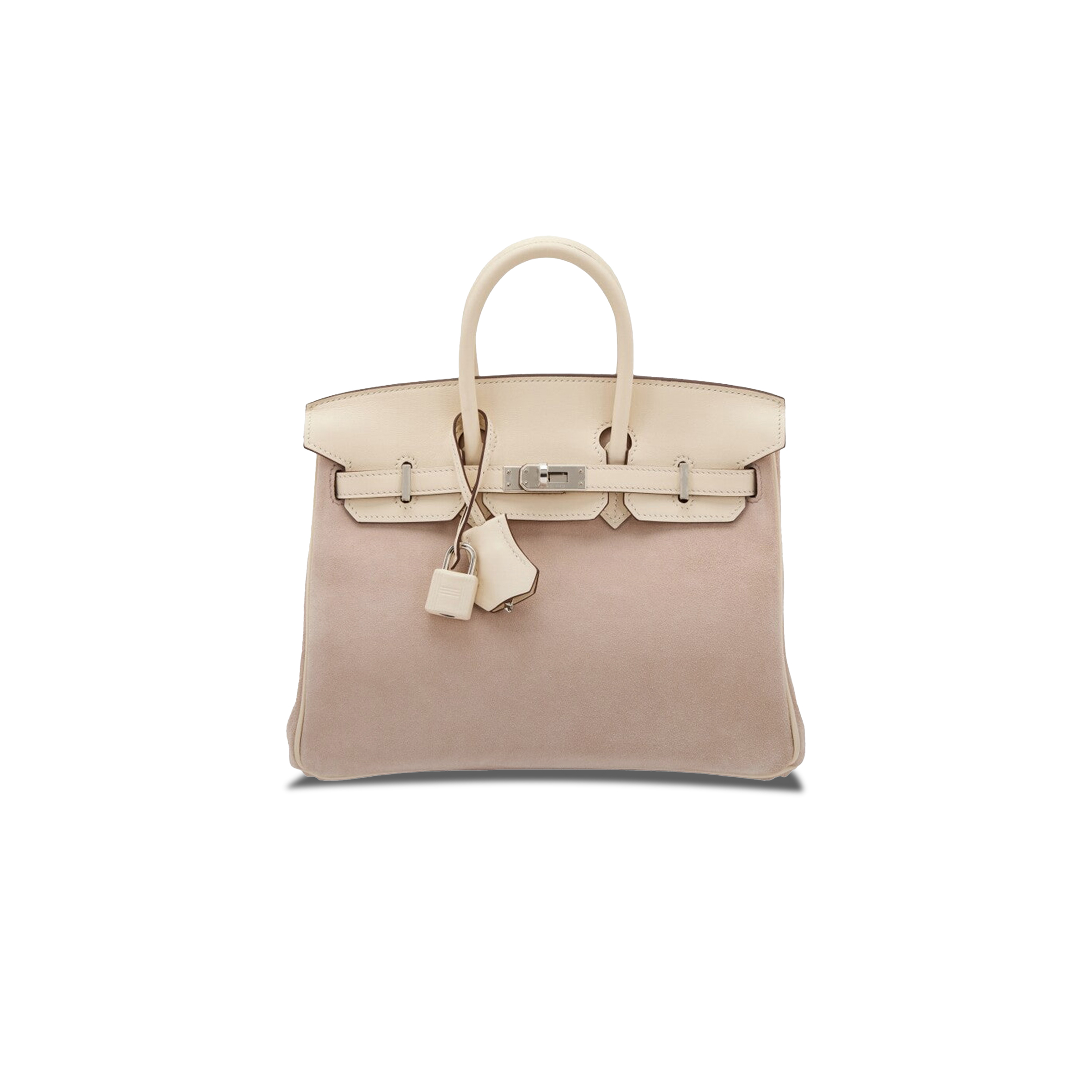 H**mes birkin 25 taro purple deerskin silver buckle bag 1296960 (25*20*13cm)